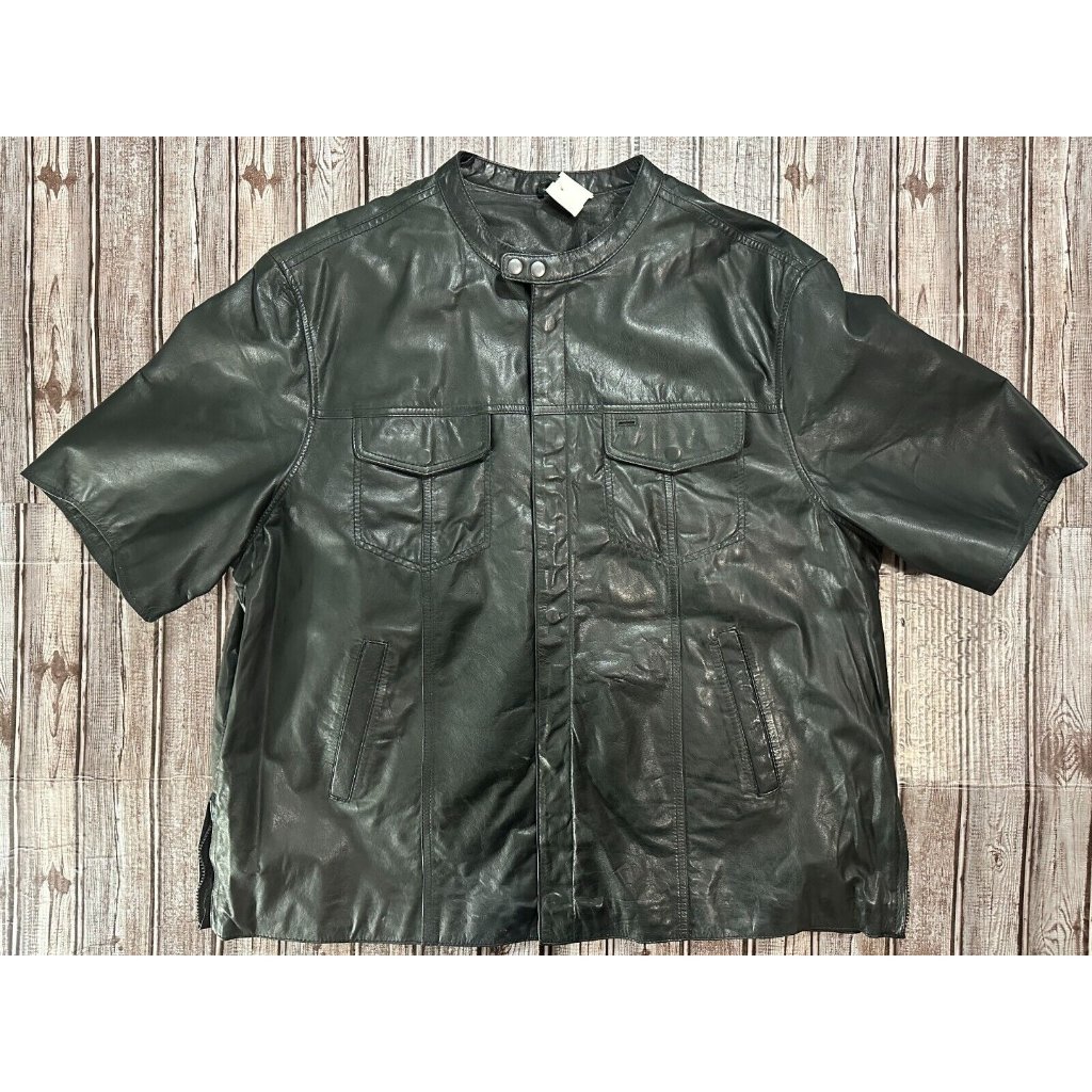 First Classics Leather Gear Biker Short Slleve Shirt Size 5xl Color Black Rare